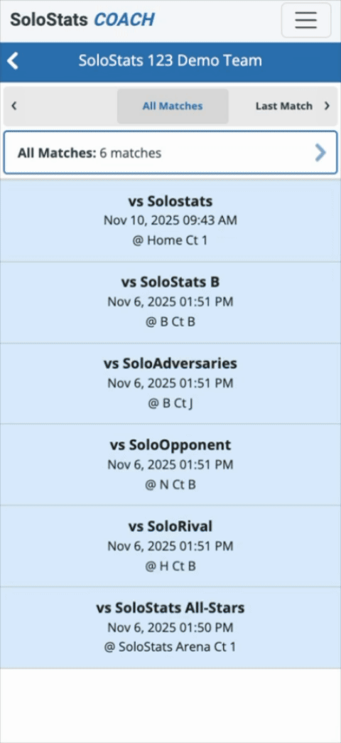 SoloStats Coach demo