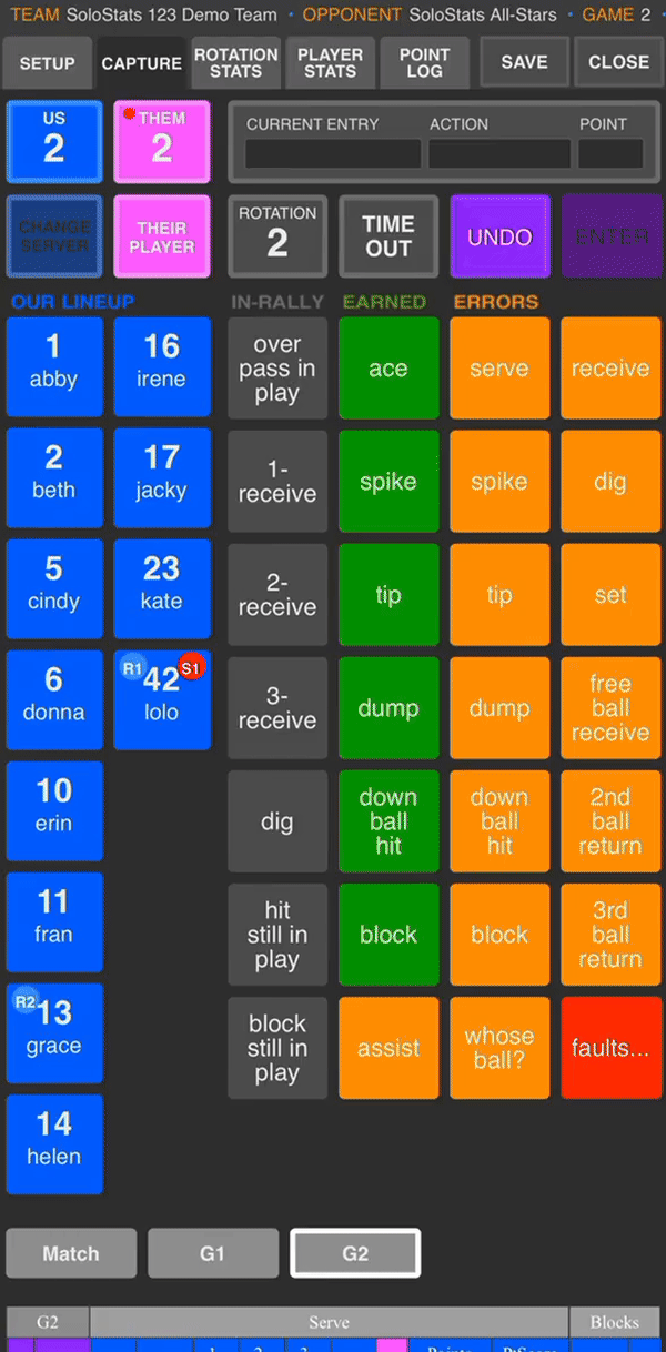 Match stats demo